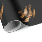 ライオン顔裂け爪野生動物猫サファリキング ラッピングペーパー (ロールコーナー)