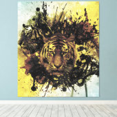 ライオン顔 キャンバスプリント (インサイチュ (ウッドフロア))