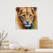 ライオン顔 – ワラールデコ絵を描ル ポスター (キッチン)