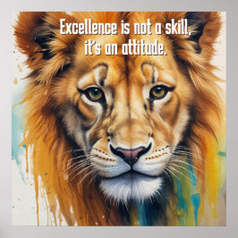 ライオン顔 – ワラールデコ絵を描ル ポスター