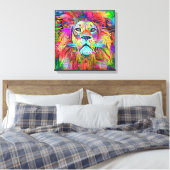 ライオン顔 | Zazzle_Growstore キャンバスプリント (インサイチュ (寝室))