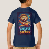 🦁 ライオン飛行機アドベンチャー キッズ グラフィック ✈️ Tシャツ (裏面)