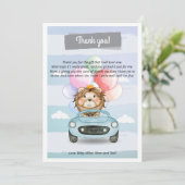 ライオン駆動ボーイベビーシャワーサンキューカード サンキューカード (スタンド正面)