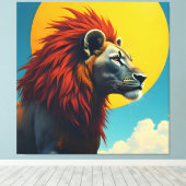 ライオン1 キャンバスプリント (インサイチュ (ウッドフロア))