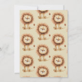 ライオン2匹の野生のサファリの動物2歳の誕生日 招待状 (裏面)