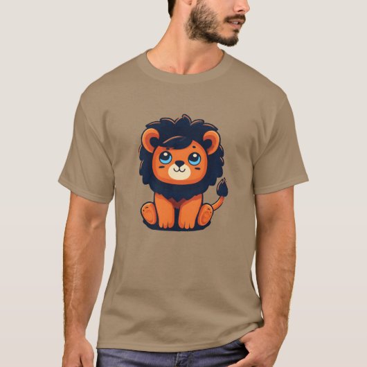 ライオン かわいい 動物 ライオン男子 ギフト Tシャツ (正面)