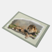 ライオン・アット・レスト・ワイルドライフ ドアマット (アングル)