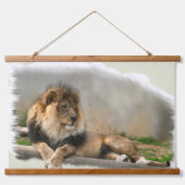 ライオン・アット・レスト・ワイルドライフ 吊り下げ型タペストリー (正面)
