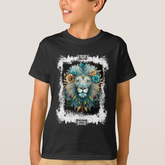 ライオン アフリカのカラフルなライオンの日 Tシャツ (正面)
