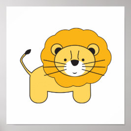 ライオン、イラストレーションバイロレナデパンテ ポスター