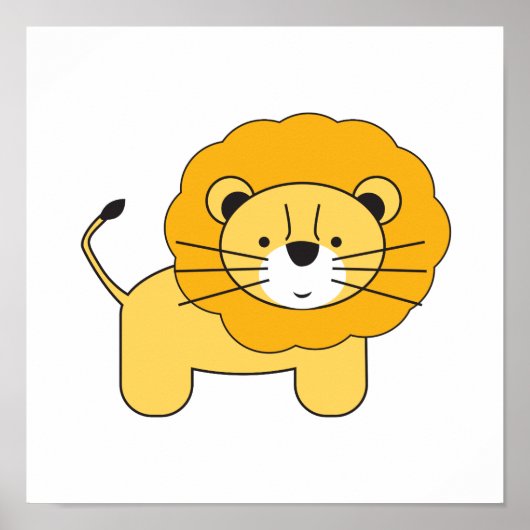 ライオン、イラストレーションバイロレナデパンテ ポスター (正面)