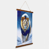 ライオン・イン・アイス・自然・ワイルドライフ 吊り下げ型タペストリー (傾斜あり)