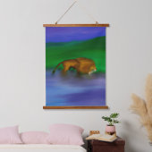 「ライオン・イン・ウォーター」 吊り下げ型タペストリー (寝室)