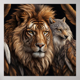 ライオン、オオカミ、転送を向ける ポスター