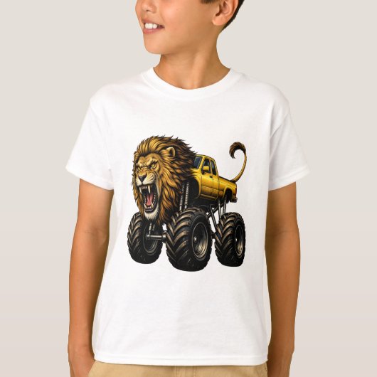 ライオン オフロード モンスター トラック Tシャツ (正面)