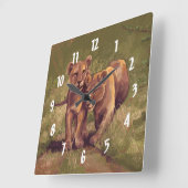 ライオン・カブス スクエア壁時計 (傾斜)