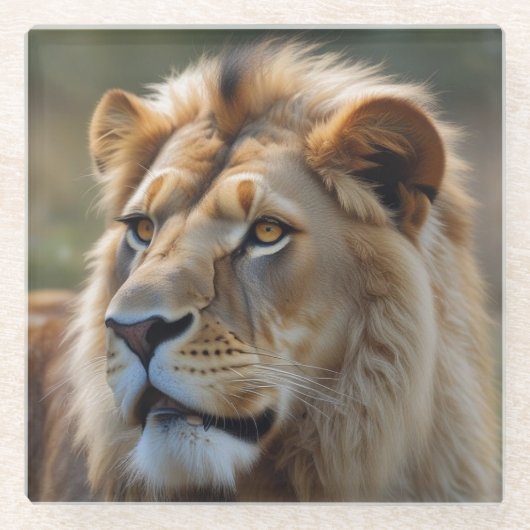ライオン ガラスコースター (正面)