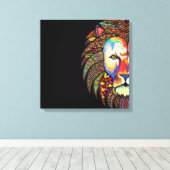 ライオン キャンバスプリント (インサイチュ (ウッドフロア))