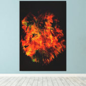 ライオン キャンバスプリント (インサイチュ (ウッドフロア))