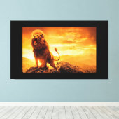 ライオン キャンバスプリント (インサイチュ (ウッドフロア))