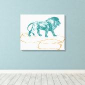 ライオン キャンバスプリント (インサイチュ (ウッドフロア))