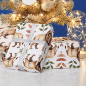 ライオン、キリン、象の繰り返しパターン ラッピングペーパー