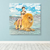 ライオン・クイーン・ファンタス キャンバスプリント (インサイチュ (ウッドフロア))