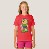 ライオン サッカー選手 サッカー Tシャツ (正面フル)
