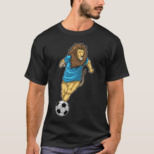 ライオン サッカー選手 サッカー Tシャツ (正面)