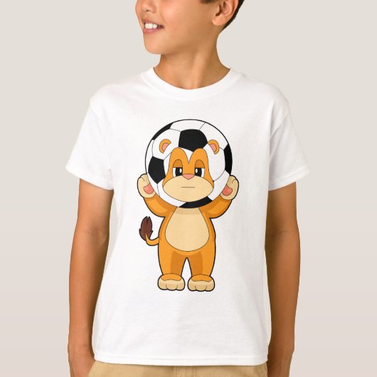ライオン サッカー選手 サッカー Tシャツ (正面)