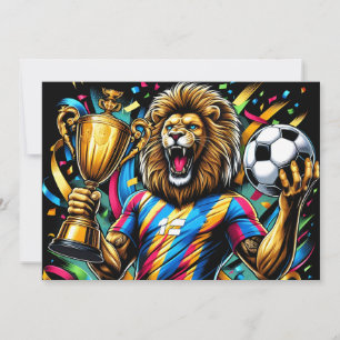 ライオン サッカー チャンピオン トロフィー フットボール 勝利 シーズンカード