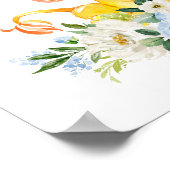 ライオン、サファリ、ジャングル、青い花、男の子子供部屋 ポスター (角)