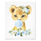 ライオン、サファリ、ブルーバブルガム、ボーイ子供部屋 フォトプリント            (正面)