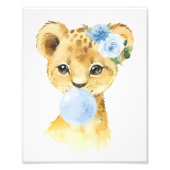 ライオン、サファリ、ブルーバブルガム、ボーイ子供部屋 フォトプリント            (正面)