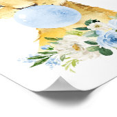 ライオン、サファリ、ブルーバブルガム、ボーイ子供部屋 ポスター (角)