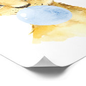 ライオン、サファリ、ブルーバブルガム、ボーイ子供部屋 ポスター (角)