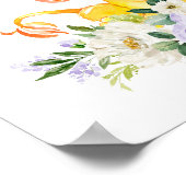 ライオン、サファリ、紫の花男女兼用、 ポスター (角)