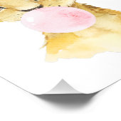 ライオン、ジャングルサファリ、ピンクバブルガム、女の子子供部屋 フォトプリント (角)