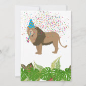 ライオン・ジャングル動物の誕生日パーティー 招待状 (裏面)