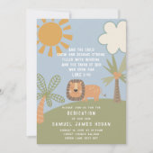 ライオン&ジャングル聖なる書物、 経典ベビー献身 招待状 (正面)