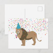 ライオン ジャングル パーティー 動物 パーティーを楽しむ ポストカード (正面/裏面)