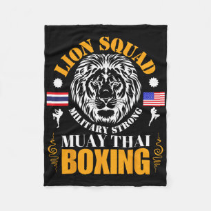 ライオン・スクワッド・タイキックボクシングムエタイミックス martial arts トレーニング フリースブランケット