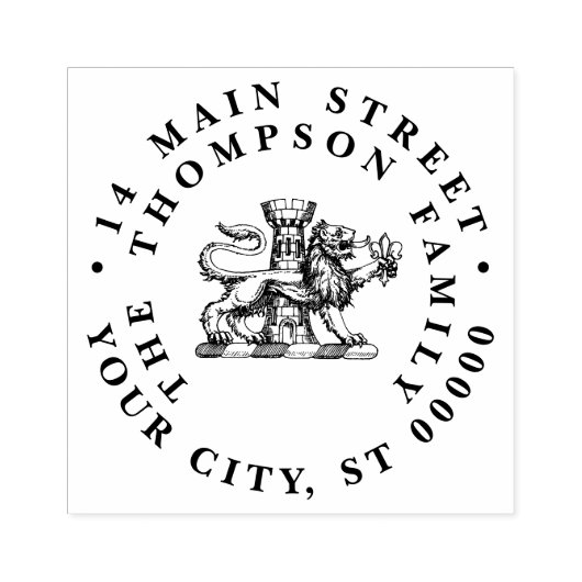 ライオン・タワー・フルール・ド・リス・クレスト・エンブレム・シー ラバースタンプ (インプリント)