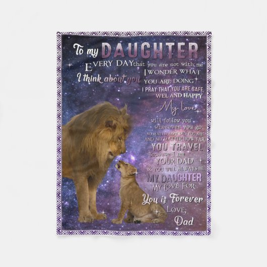 ライオン・トゥ・マイ・娘 フリースブランケット (正面)