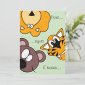 ライオン、トラ、クマ　愛すべき誕生日招待状 招待状 (スタンド正面)