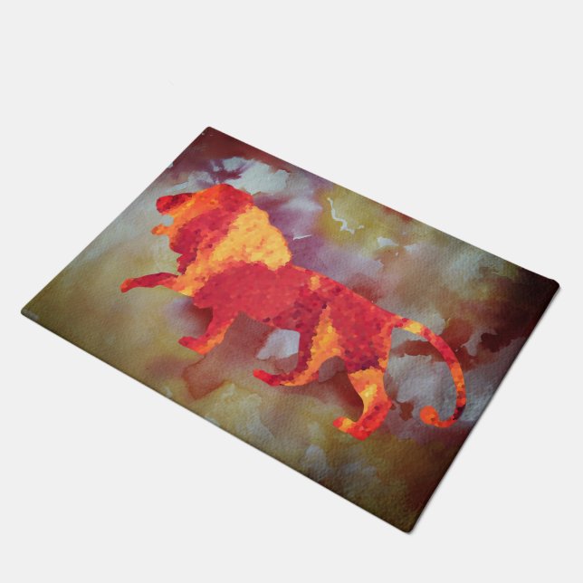 ライオン ドアマット (アングル)