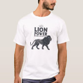 ライオン・パワー ユニークTシャツデザイン - 雄大な王者 Tシャツ (正面)