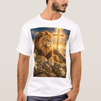 ライオン・ビネath・ザ・クロスTシャツ Tシャツ