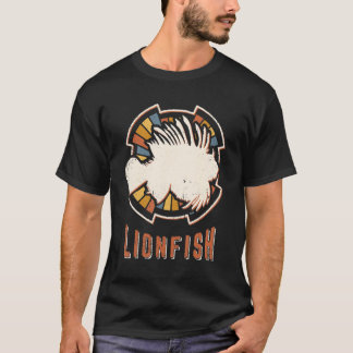 ライオン フィッシュ レトロ ヴィンテージ 動物 愛 Tシャツ