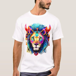 🦁「ライオン&フェザー」Tシャツ Tシャツ
